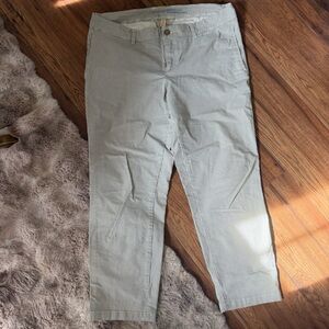 GAP Khakis Vintage Rolled Crop Pants Blue and White Stripes Sz 14 EUC